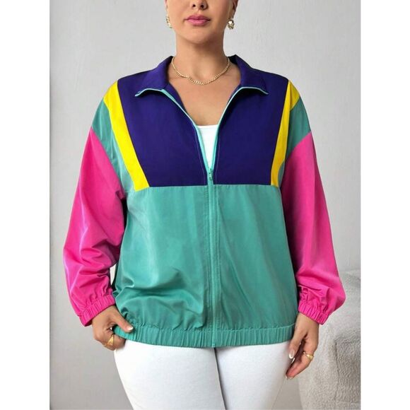 Color Block Windbreaker Jacket - Picture 3 of 9